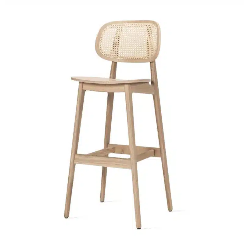 Titus bar stool Vincent Sheppard at DeFrae Contract Furniture natural Cane Seat and Back