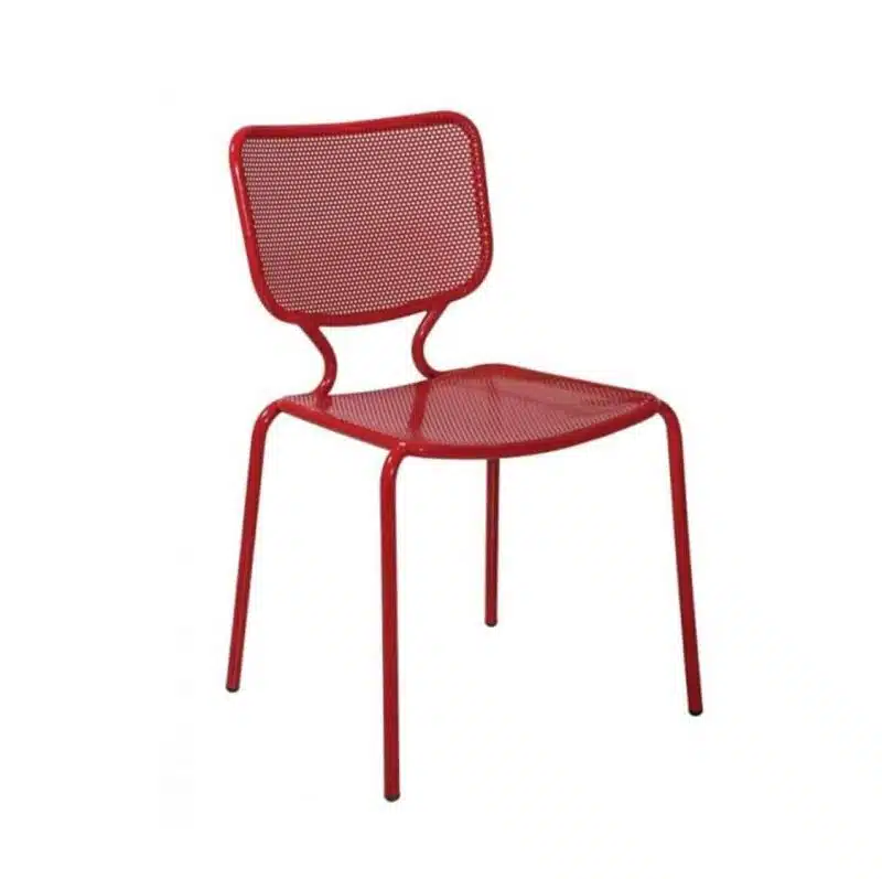 Aitra Side Chair Outside Use Stackable Red DeFrae Contract Furniture