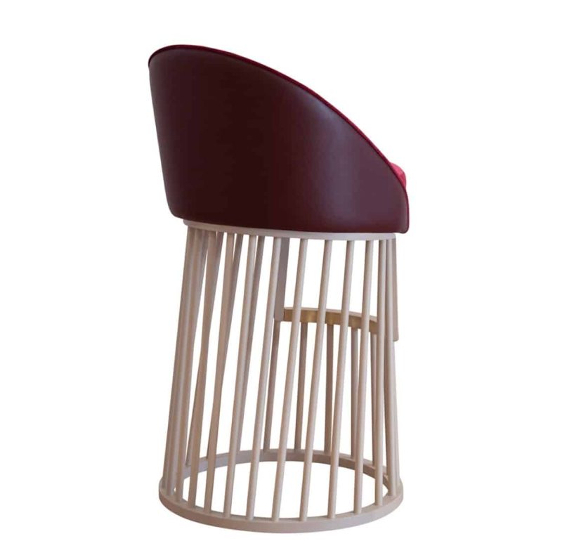 Beatrice Bar Stool Vertical Line Base DeFrae Contract Furniture Back