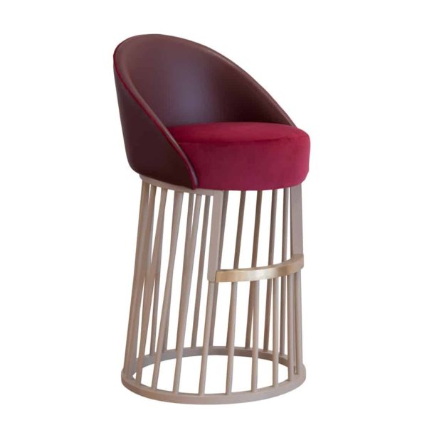Beatrice Bar Stool Vertical Line Base DeFrae Contract Furniture Front