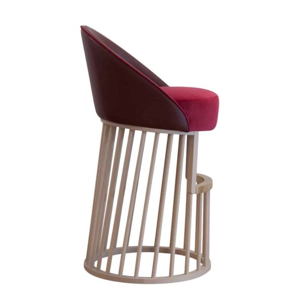 Beatrice Bar Stool Vertical Line Base DeFrae Contract Furniture Side View