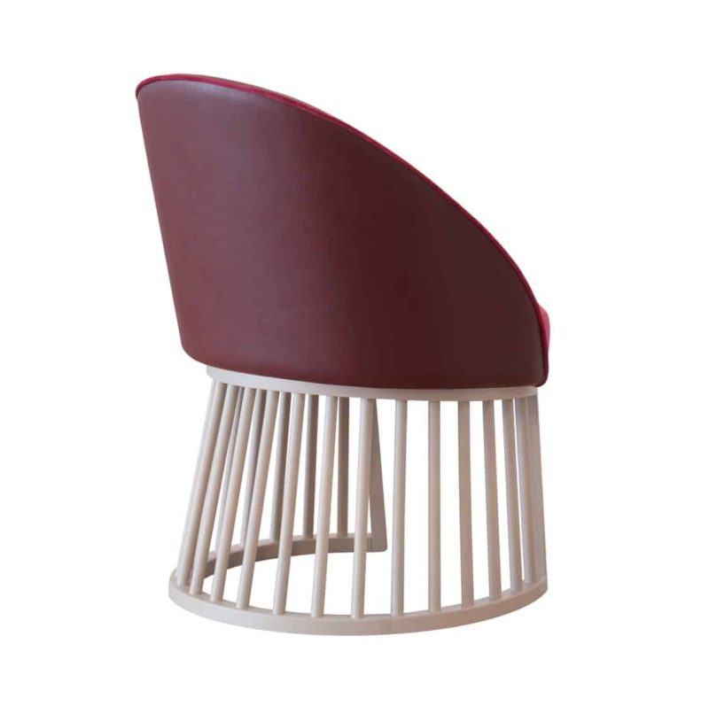 Beatrice Side Chair Vertical Line Base DeFrae Contract Furniture Side Back View