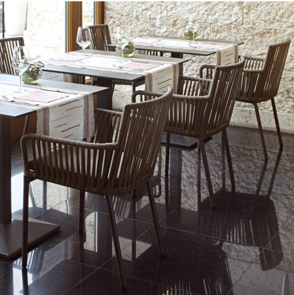 Meghan Armchair DeFrae Contract Furniture anthracite in situ inside