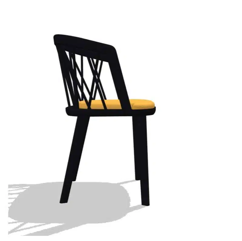 Nature Armchair DeFrae Contract Furniture Spindle Back Wooden Armchair Black With Yellow Upholstered Seat