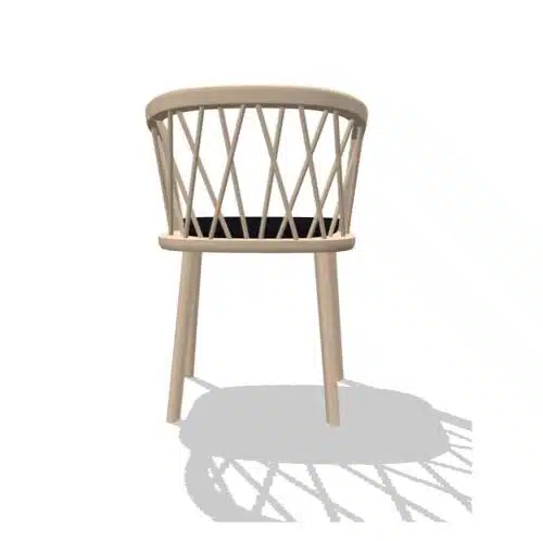 Nature Armchair DeFrae Contract Furniture Spindle Back Wooden Armchair Natural Upholstered Seat Back View