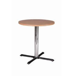 Shell Table Base Chrome fIron DeFrae Contract Furniture Coffee Height Oak Top