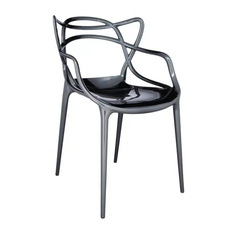 Masters Side Chair Metallic Titanium DeFrae Contract Furniture