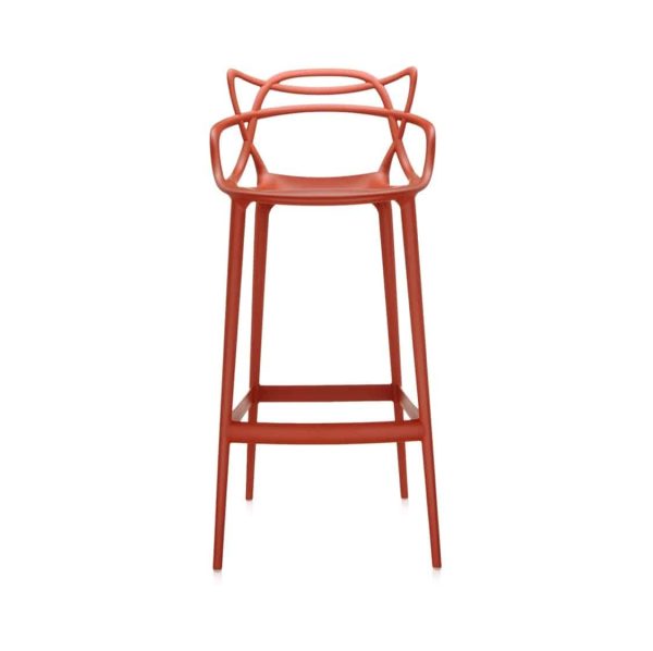 Masters Bar Stool from Kartell available at DeFrae Contract Furniture 75cms seat height rust red