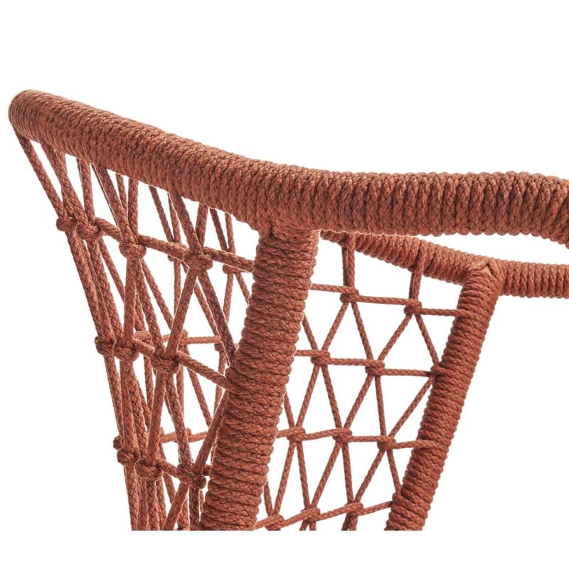 Panarea Armchair 3675 Pedrali at DeFrae Contract Furniture Red Close Up Rope Detail