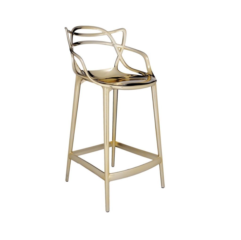 Masters Bar Stool Metallic Restaurant Coffee Shop Outside Kartell   Masters Bar Stool Metallic From Kartell Available At DeFrae Contract Furniture 75cms Seat Height Gold 1024x1020 