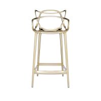 Masters Bar Stool Metallic from Kartell available at DeFrae Contract Furniture 75cms seat height Gold hero