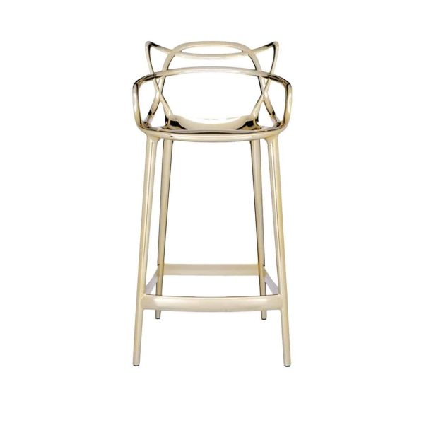 Masters Bar Stool Metallic from Kartell available at DeFrae Contract Furniture 75cms seat height Gold hero