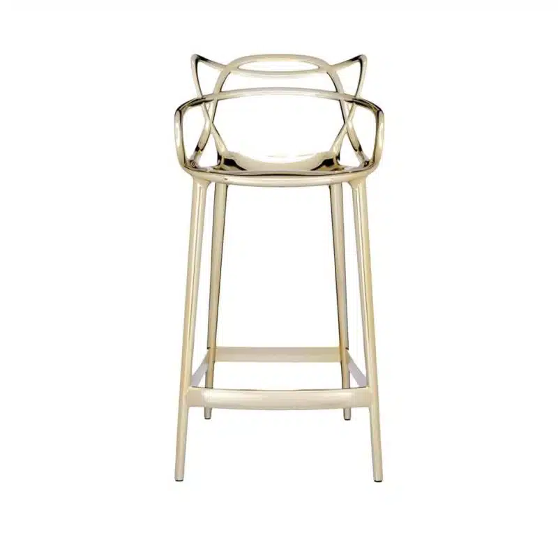 Masters Bar Stool Metallic from Kartell available at DeFrae Contract Furniture 75cms seat height Gold hero