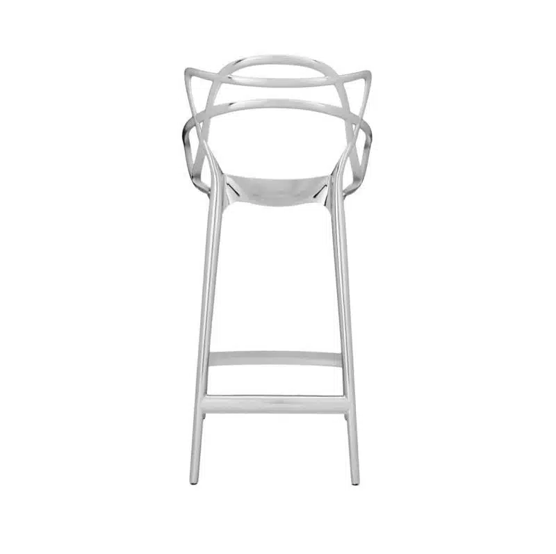 Masters Bar Stool Metallic from Kartell available at DeFrae Contract Furniture 75cms seat height chrome back