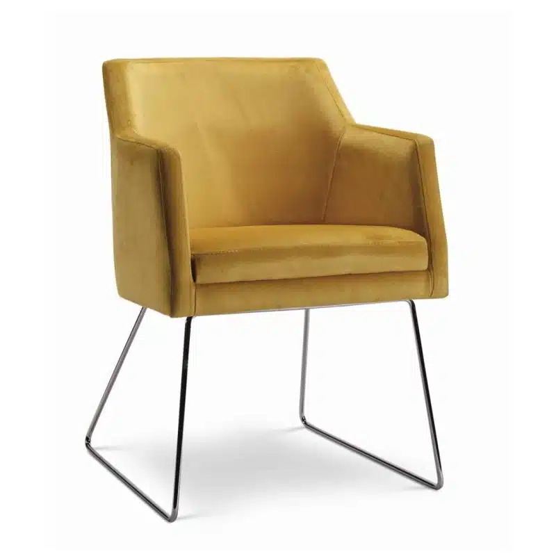 Sophia armchair with sled base at DeFrae Contract Furniture