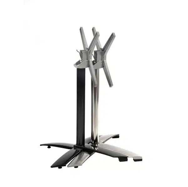 Aluminium flip top table base Black DeFrae Contract Furniture Stackable