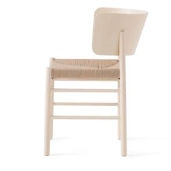 Fratina Armchair with curved back and rope weave seat DeFrae Contract Furniture side view
