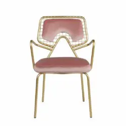 Planet S1 Armchair DeFrae Contract Furniture Pink with gold frame