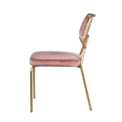 Planet S1 Side Chair DeFrae Contract Furniture Pink with gold frame