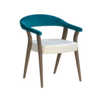 Gianna Armchair showing curved back and open arms – contract hospitality chair