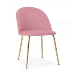 Heath Side Chair Brass Frame DeFrae Contract Furniture Blossom Pink
