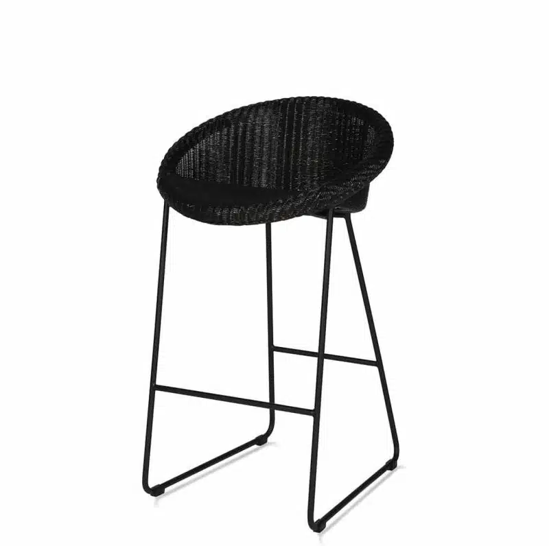 Joe counter stool Vincent Sheppard at DeFrae Contract Furniture with sled base black seat and black frame