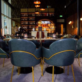 Bar Furniture by DeFrae Contract Furniture at Six Restaurant Trent Bridge Cricket Ground Louvre Armchairs