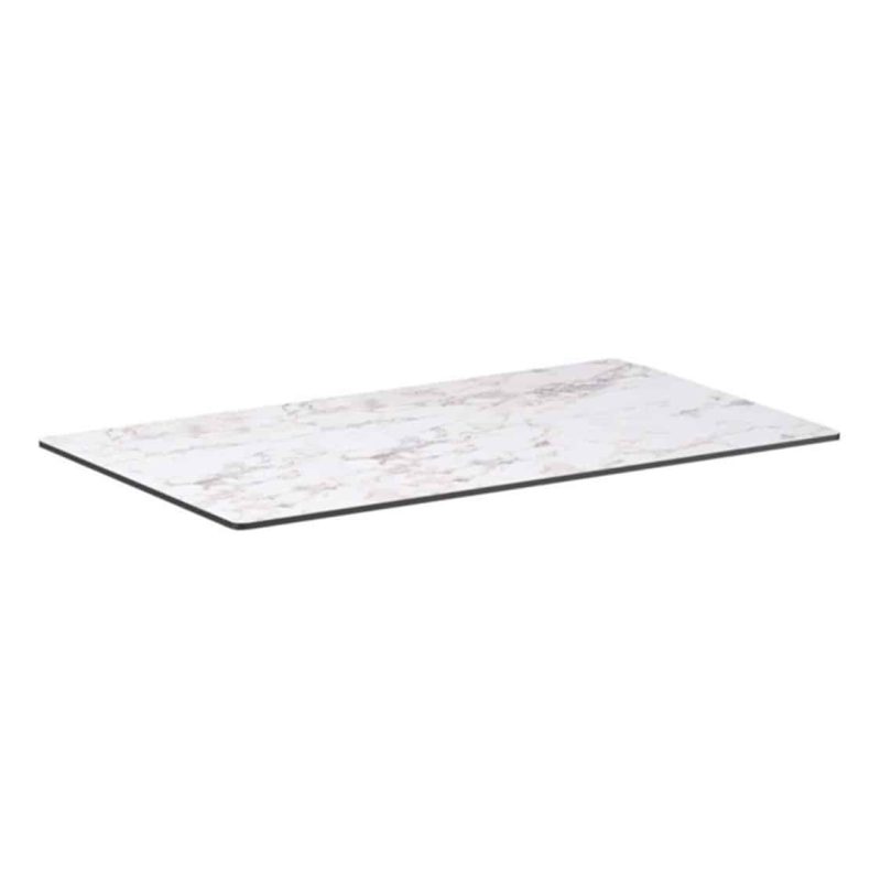 Extrema Carerra Marble Effect Outdoor Tabletops DeFrae Contract Furniture Rectangular