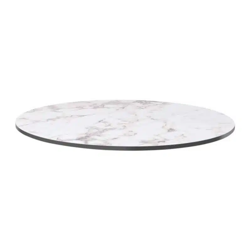 Extrema Carerra Marble Effect Outdoor Tabletops DeFrae Contract Furniture Round