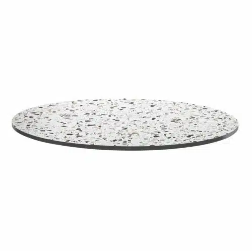 Extrema Mixed Terrazzo Effect Outdoor Tabletops DeFrae Contract Furniture Round