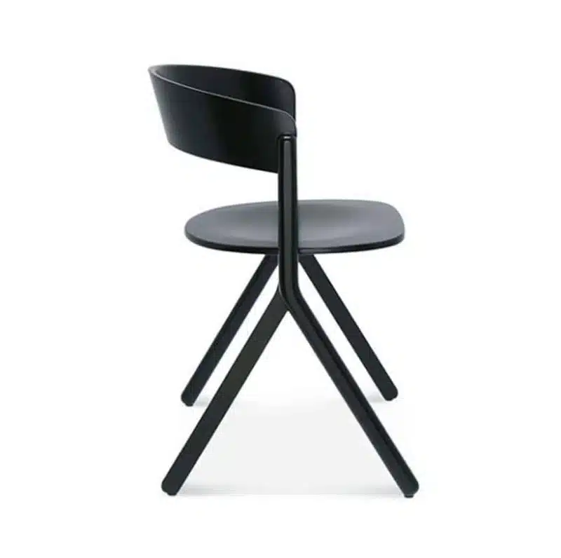 Signa Side Chair Curved Back DeFrae Contract Furniture Side View