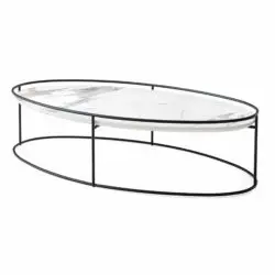 Atollo Coffee Tables by Calligaris at DeFrae Contract Furniture White Marble Black Frame