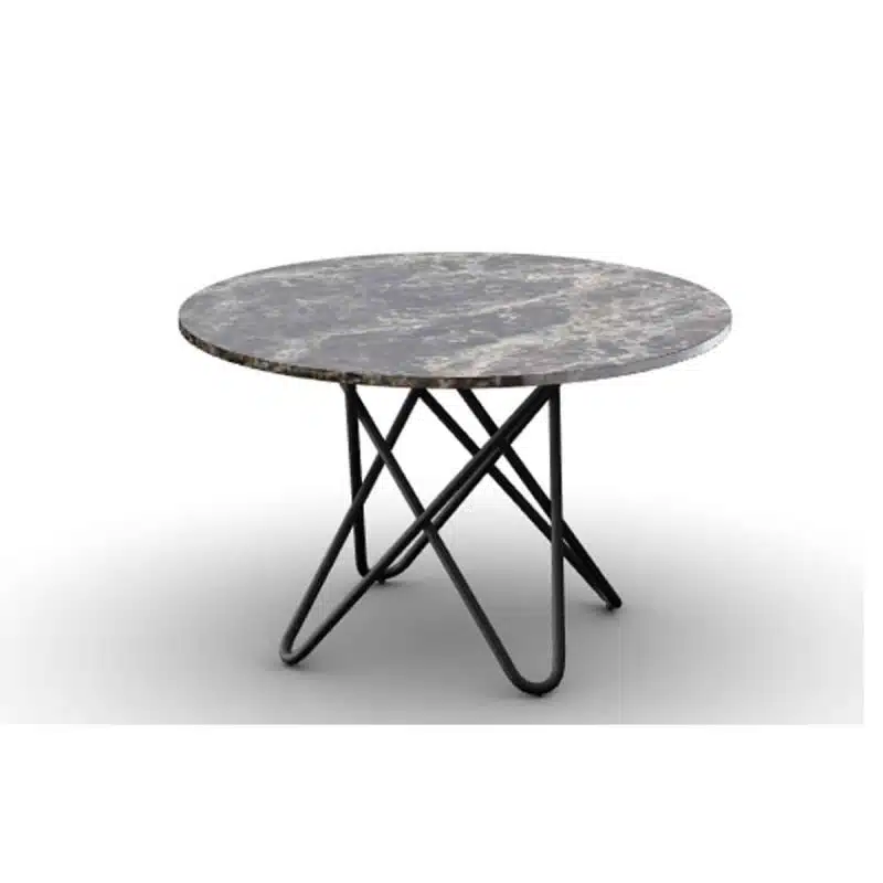 Stellar Table With Black Metal Frame and Black Marble Round Top Calligaris at DeFrae Contract Furniture