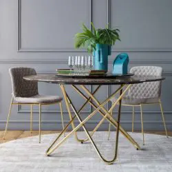 Stellar Table With Brass Frame and Black Marble Round Top Calligaris at DeFrae Contract Furniture