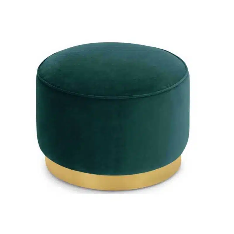 Venus Pouf Low Stool With Brass Edging