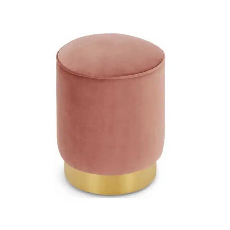 Venus Pouf Low Stool With Brass Edging