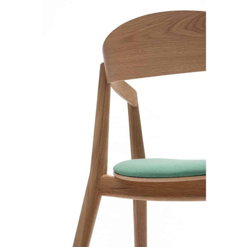 Amore Armchair Oak Frame DeFrae Contract Furniture Close Up Back