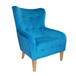 Juliet lounge armchair button detail DeFrae Contract Furniture Blue