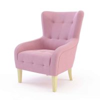 Juliet lounge armchair button detail DeFrae Contract Furniture pink