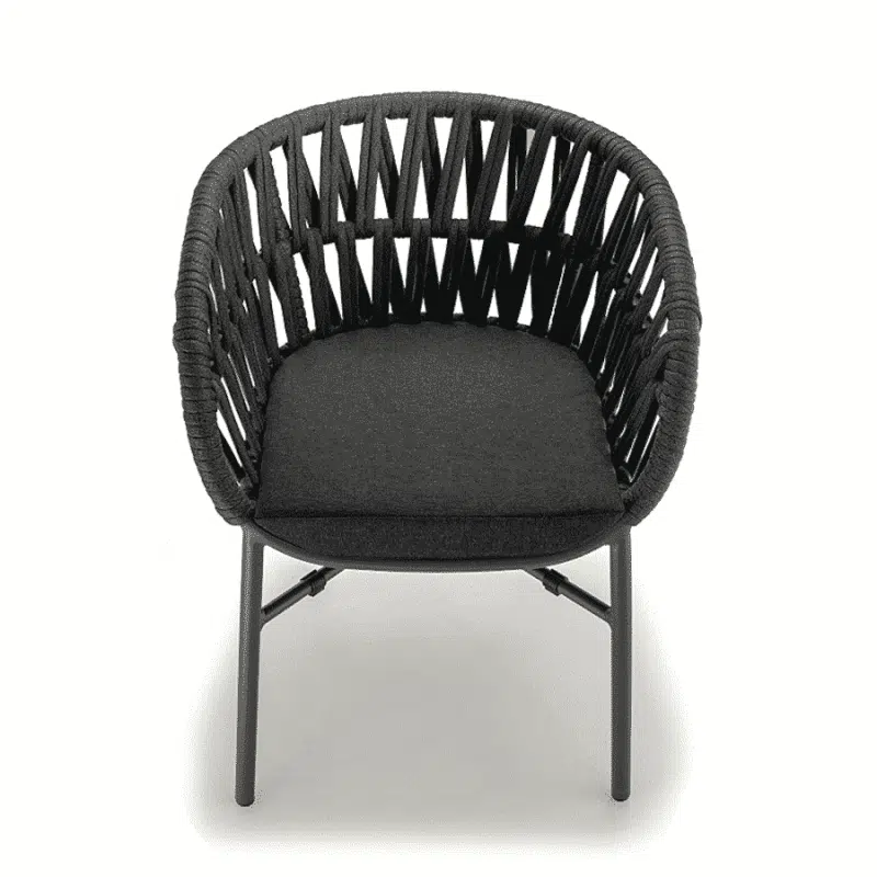 Tahiti Armchair DeFrae Contract Furniture for Outside Use Rope Effect Black Above Look