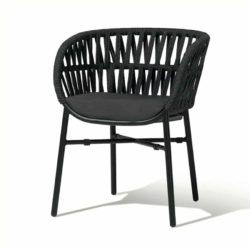 Tahiti Armchair DeFrae Contract Furniture for Outside Use Rope Effect Black Hero