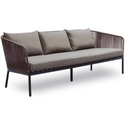 Bergen Outdoor 3 Seater Sofa String Detail Contemporary Garden Furniture