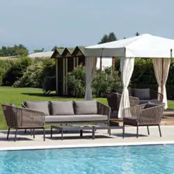 Berg Outdoor Lounge Set String Detail Contemporary Garden Furniture