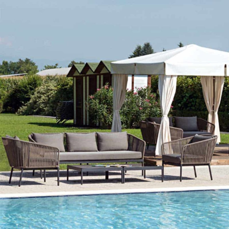 Berg Outdoor Lounge Set String Detail Contemporary Garden Furniture