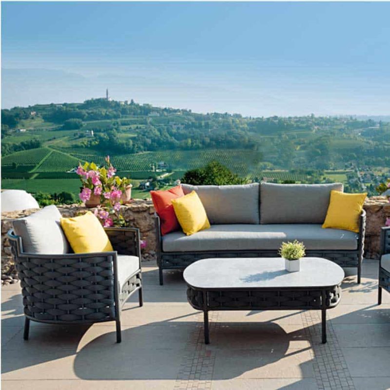 Loop Outdoor Sofa Set Rope Detail Contemporary Garden Furniture