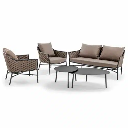 Panama Outdoor Lounge Set Sofa Armchairs and Coffee Table DeFrae Contract Furniture