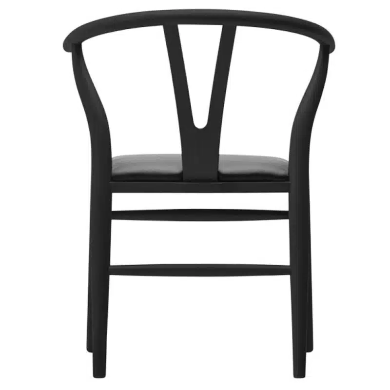 WIsh Chair black Frame with black faux leather seat DeFrae Contract Furniture back view