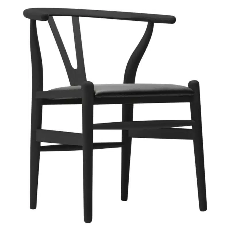 WIsh Chair black Frame with black faux leather seat DeFrae Contract Furniture hero