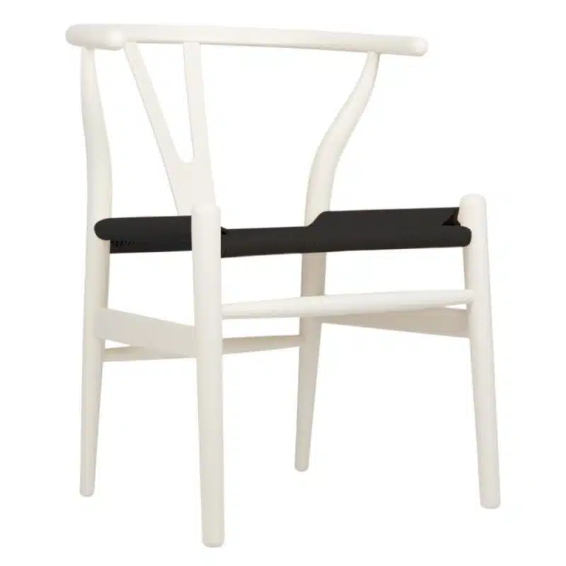 WIshbone white Frame with black seat DeFrae Contract Furniture hero