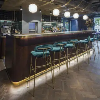 Amy bar stools at Chiswick Cinema by DeFrae Contract Furniture